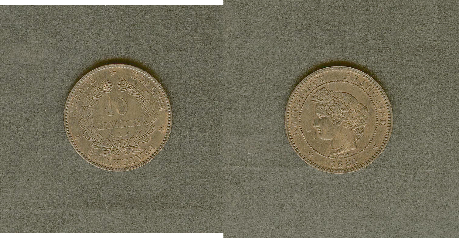 10 centimes Cérès 1884 Paris SPL-
